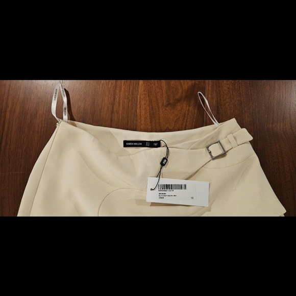 Karen Millen Tailored Buckle Detail Pleated Mini Skirt, NWT - Picture 3 of 12
